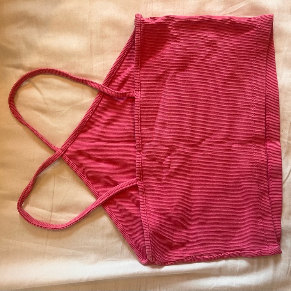 Pink Ribbed Tank Top - Picture 2 of 3